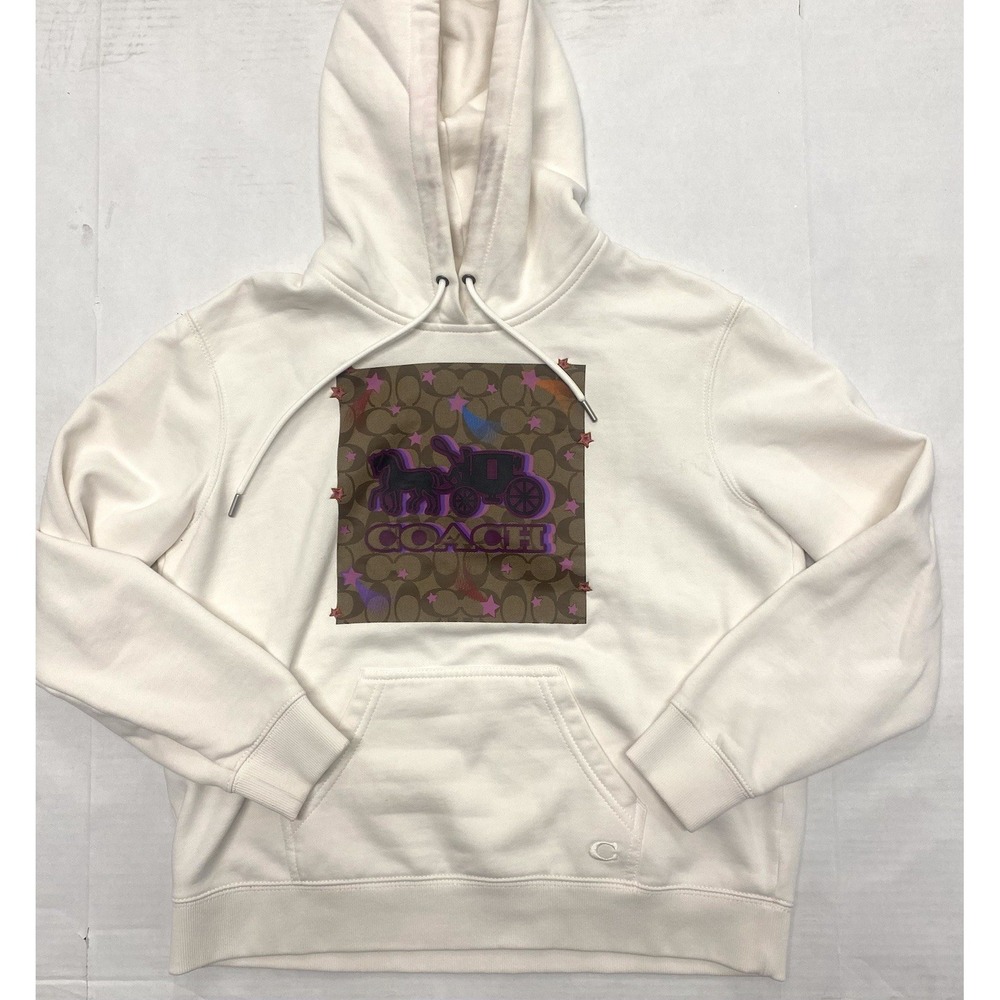 Coach Women's Signature Square Hoodie Size Cream Color. XS. Read Description